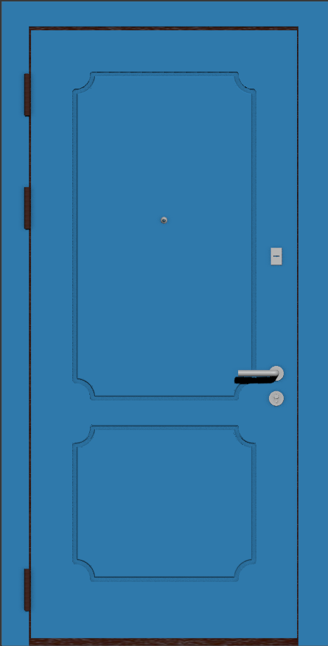 Металлическая входная дверь с отделкой эмаль голубая
